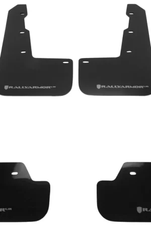 Rally Armor Mud Flaps - Black Mud Flap with Silver Logo - 2015-2021 Subaru WRX / STI Today Only