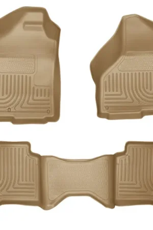 New Release Husky Liners 03-08 Dodge Ram 1500/2500/3500 Quad Cab WeatherBeater Combo Tan Floor Liners