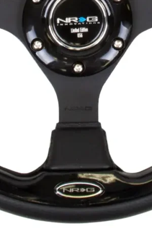 NRG Reinforced Steering Wheel (320mm) Blk w/Gloss Black Trim Big Sale