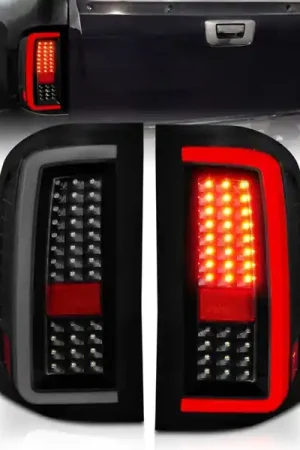 ANZO 2007-2013 Chevrolet Silverado1500/ 2500/ 3500 LED Tail Lights w/ Light Bar Black Housing Smoke Free Shipping