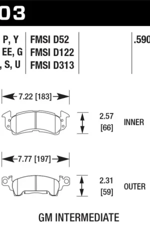 Order Now Hawk 76-77 Chevrolet Camaro LT / 72 Camaro Z28 / 69-81 Camaro Super Duty Street Front Brake Pads