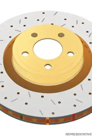 DBA 2015 Ford Mustang EcoBoost/GT w/o Brembo Calipers Rear Drilled/Slotted 4000 Series Rotor Handmade