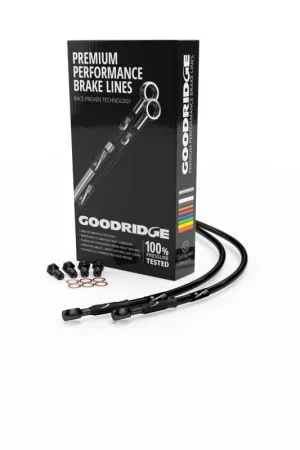 Time-Limited Goodridge 18-23 Harley-Davidson FLDE/FLFB/S (w/ABS) Black Front Brake Line w/Black Fitting