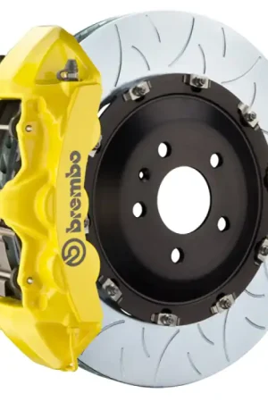 Factory Price Brembo SS Front GT BBK 6 Piston Cast 405x34 2pc Rotor Slotted Type-3- Yellow