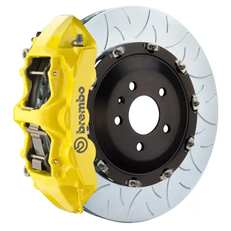 Factory Price Brembo SS Front GT BBK 6 Piston Cast 405x34 2pc Rotor Slotted Type-3- Yellow