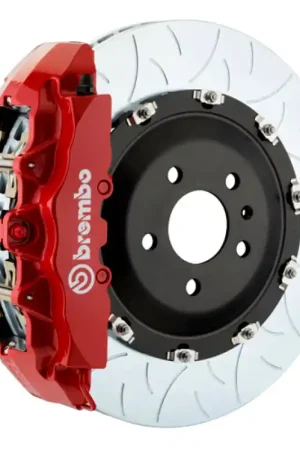 Brembo 22+ Golf R/22+ S3 Front GT BBK 6 Piston Cast 380x34 2pc Rotor Slotted Type3-Red Modern