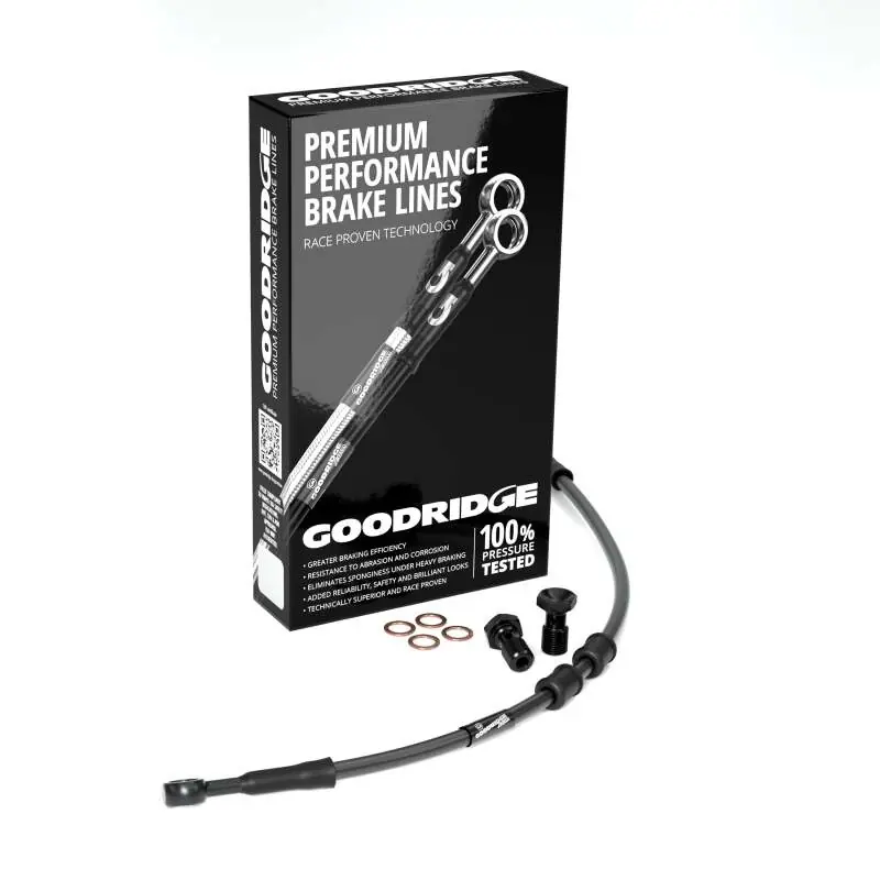 Sale Goodridge 22-23 MC-AB HD FLTRKSE +8in Black Brake Line Kit w/Black Fittings