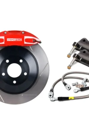 Order Now StopTech 2015 Ford Mustang GT Front Big Brake Kit Red ST-60 Calipers 380x34mm Slotted 1pc Rotors