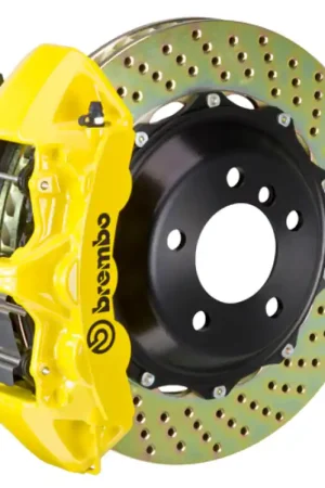 Fast Shipping Brembo 08-17 S5/09-16 S4 Front GT BBK 6 Piston Cast 380x32 2pc Rotor Drilled- Yellow