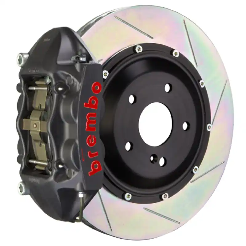 One Day Deal Brembo 97-04 986 Boxster S Rear GTS BBK 4 Piston Cast 345x28 2pc Rotor Slotted Type-1-Black HA