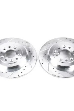 Worldwide Shipping Power Stop 11-15 Ford Edge Rear Evolution Drilled & Slotted Rotors - Pair