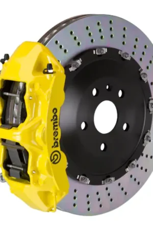 Limited Edition Brembo 06-10 M5/06-10 M6 Front GT BBK 6 Piston Cast 405x34 2pc Rotor Drilled- Yellow
