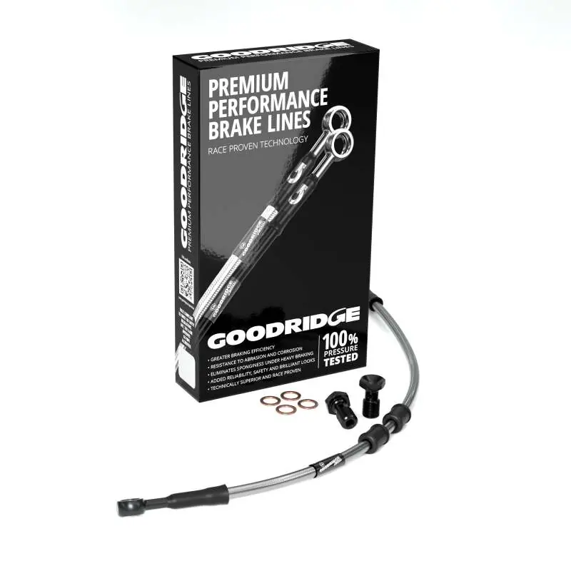 Discount Goodridge 00-07 HD FX +4in Clear Brake Line Kit w/Black Fittings