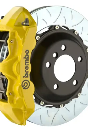 Brembo 91-94 964 Turbo/3.6 Turbo Front GT BBK 6 Piston Cast 355x32 2pc Rotor Slotted Type3- Yellow Authentic