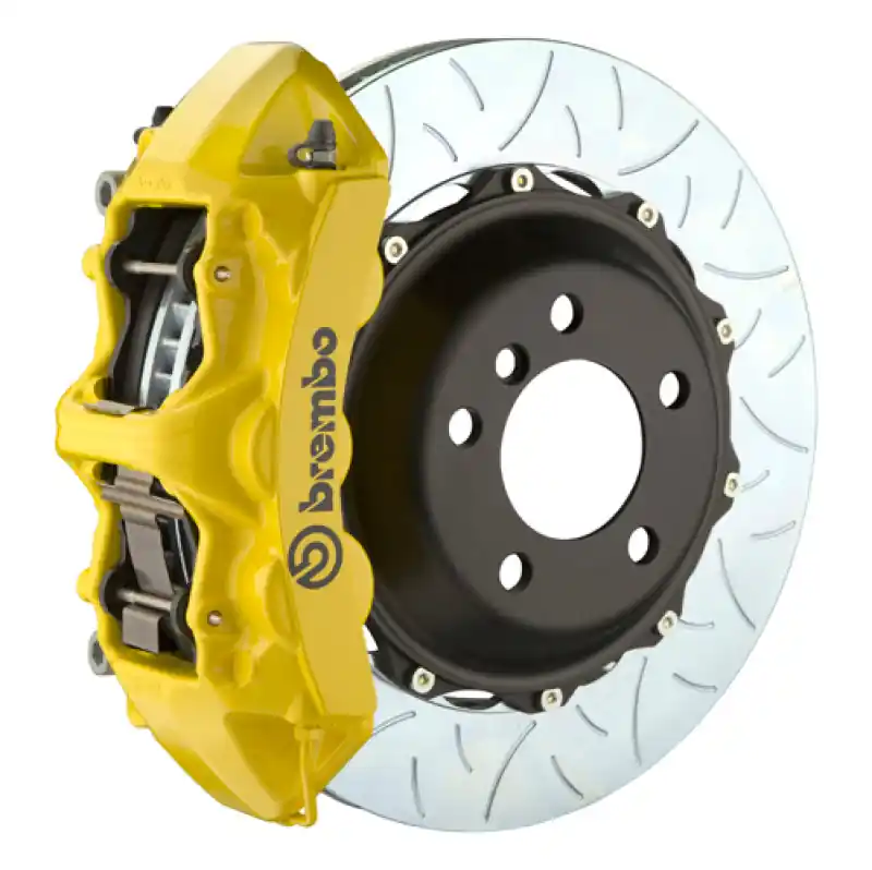 Brembo 91-94 964 Turbo/3.6 Turbo Front GT BBK 6 Piston Cast 355x32 2pc Rotor Slotted Type3- Yellow Authentic