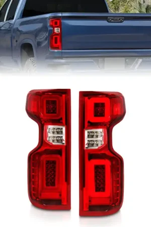 Special Offer ANZO 19-21 Chevy Silverado Full LED Taillights Chrome Housing Red/Clear Lens G2 (w/C light Bars)