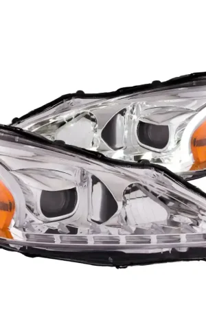 Direct From Factory ANZO 2013-2014 Nissan Altima Projector Headlights w/ Plank Style Design Chrome