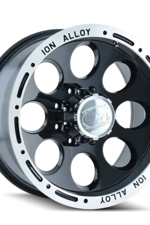 Hassle-Free Returns ION Type 174 17x9 / 6x139.7 BP / 0mm Offset / 106mm Hub Black/Machined Wheel
