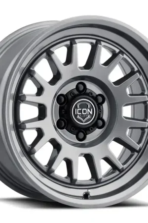 ICON Anza 17x8.5 5x5 -6mm Offset 4.5in BS 71.5mm Hub Bore Gun Metal Wheel Modern