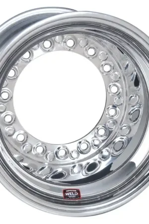 Budget Weld Wide 5 XL Direct MT 15x14 / 5x10.25 BP / 5in. BS Polished Assembly - Inner BL w/Blk 6-Dzus Cvr