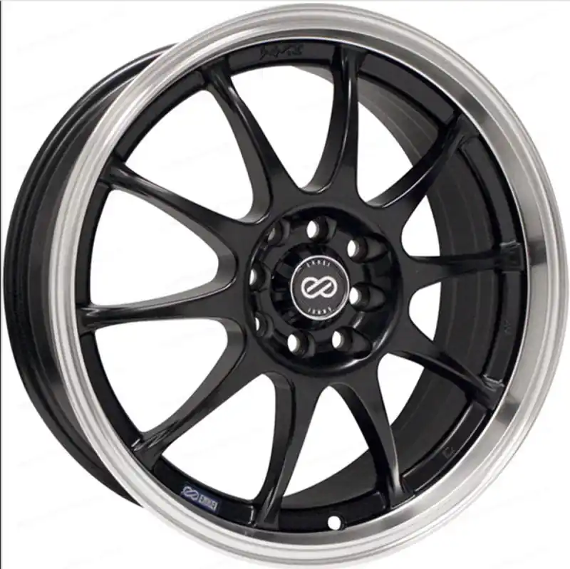 Enkei J10 17x7 5x108/115 38mm Offset 72.6mm Bore Dia Matte Black w/ Machined Lip Wheel Fast Shipping