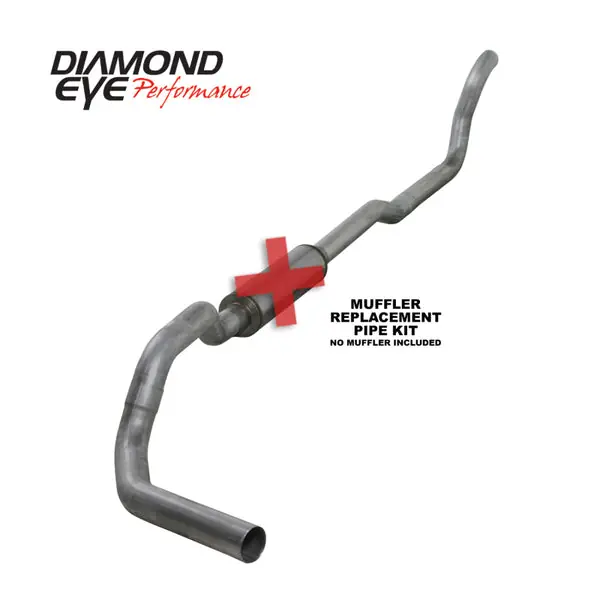 While Supplies Last Diamond Eye KIT 4in TB MFLR RPLCMENT PIPE SGL AL: 2-WHEEL DRIVE ONLY 89-93 DODGE CUMMINS 5.9L
