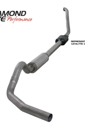 Luxury Diamond Eye KIT 4in Turbo Back SGL SS: 94-97 FORD 7.3L F250/F350 PWRSTROKE NFS W/ CARB EQUIV STDS