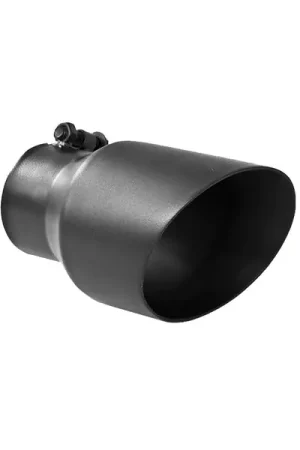 Fast Shipping MBRP Universal Tip 4.5in OD 3in Inlet 8in Length Dual Walled Angled Exhaust Tip - Black