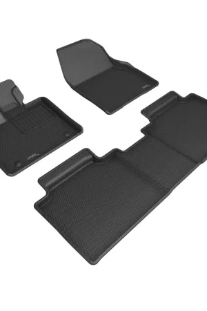 3D MAXpider 19-23 Subaru Solterra Kagu Black Floor Mat - Row 1/2 Modern