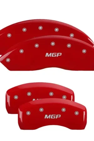 MGP 4 Caliper Covers Engraved Front & Rear MGP Red finish silver ch Cheap
