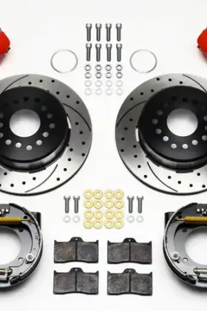 Next Day Delivery Wilwood Forged Dynalite P/S Park Brake Kit Drill-Red Impala 59-64 / Corvette 57-62