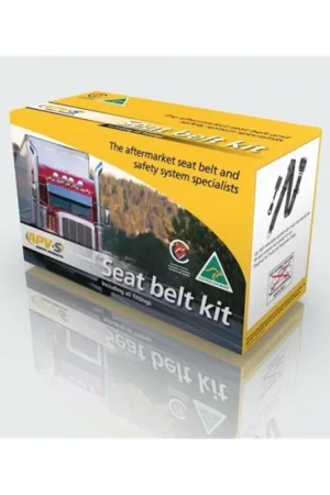 Markdown APV Safety Products 2.6m Non-Retractable Adjustable Length Left Lap Sash Seat Belt with 400mm Stalk Type Lower Strap and Fasteners to Suit Fairmont XP\\/XR and Falcon XP (Black) - K6547