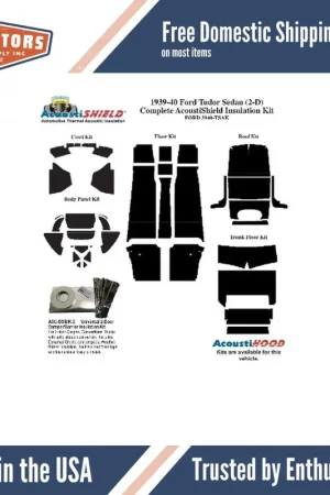 Price Drop Insulation Sound Deadener Kit for 39-40 Ford Tudor Sedan Acoustishield Complete