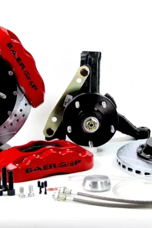 Exclusive Offer Baer Brakes 4301334FR-1X Baer Brakes 13" Pro+ Front Brake Kit, Fire Red, Slot, Std. Studs