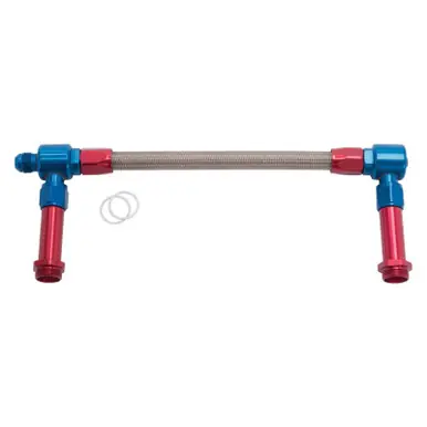 Russell Performance -8 AN to -8 AN ProFlex Holley 4500 Dual Inlet Carb Kit (Red/Blue) - 641140 Instant Buy