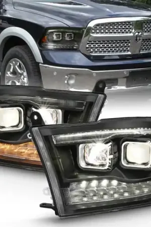 Direct From Factory ANZO 2009-2018 Dodge Ram 1500 Projector H.L. Switchback Chrome Amber