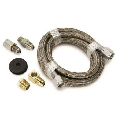 Limited Offer Autometer #4 Braided SS Line (-4AN) 6ft -4AN and 1/8in NPTF Fittings - 3228