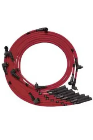 Holiday Sale Moroso Chrysler Mopar 361/383/400/440 Str Plug Boots Non-HEI Sleeved Ultra Spark Plug Wire Set - Red - 52561
