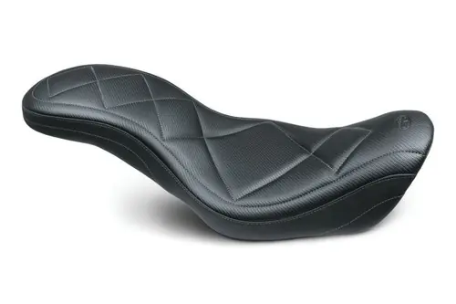 Weekend Sale Mustang 14-17 Harley Fat Bob Super Tripper 1PC Seat Carbon - Black
