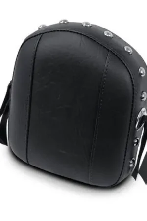 Mustang Motorcycle Harley Davidson Sissy Bar Pad Low Medallion Style - Black Final Sale