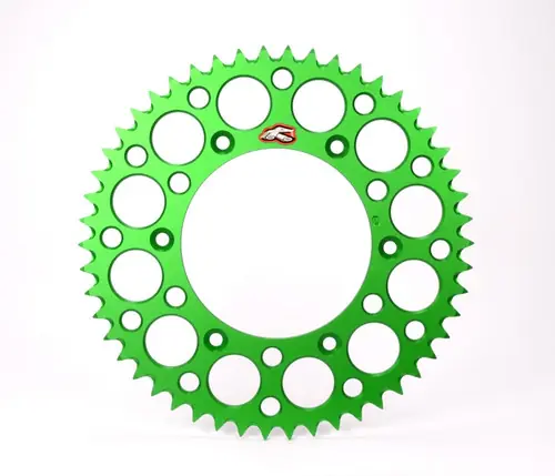 Renthal 04-23 Kawasaki KX 125/ 2T/ X/ XC/ KX450XC Rear Grooved Sprocket - Green 520-51P Teeth Price Drop