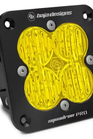 Buy Direct Baja Designs Squadron Pro Black Wide Cornering Pattern Flush Mount LED Light Pod - Amber - 491015