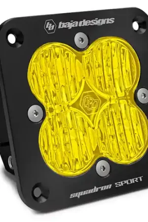 Baja Designs Squadron Sport Black Wide Cornering Pattern Flush Mount LED Light Pod - Amber - 551015 Low Price