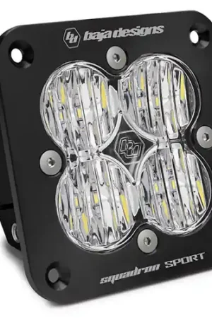 Budget Baja Designs Squadron Sport Black Wide Cornering Pattern Flush Mount LED Light Pod - Clear - 551005