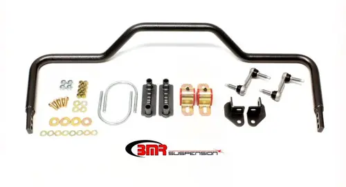 Hot Picks BMR 1964-1972 Grand Sport | Skylark | El Camino | Chevelle | Malibu | Monte Carlo | Cutlass | 442 | Lemans | GTO (A-Body) Rear Pro-Touring Style Hollow 1.125in Sway Bar Kit - Black Hammertone - SB035H