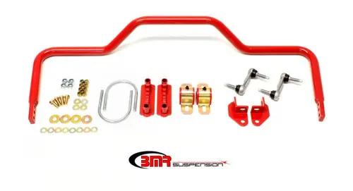 BMR 1964-1972 Grand Sport | Skylark | El Camino | Chevelle | Malibu | Monte Carlo | Cutlass | 442 | Lemans | GTO (A-Body) Rear Pro-Touring Style Hollow 1.125in Sway Bar Kit - Red - SB035R Best Choice