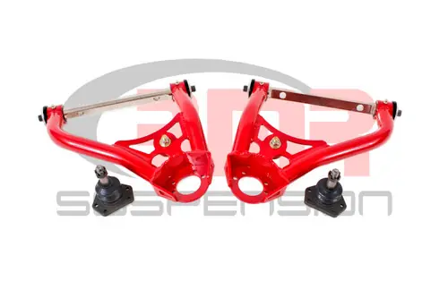New Release BMR 1967-1969 Camaro | Firebird (1st Gen F-Body) Pro-Touring Upper A-Arms w/ Tall Ball Joint (Delrin) - Red - AA027R