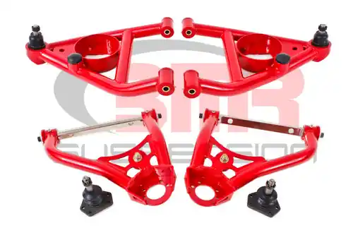 BMR 1967-1969 Camaro | Firebird (1st Gen F-Body) Upper And Lower A-Arm Kit - Red - AA029R Luxury