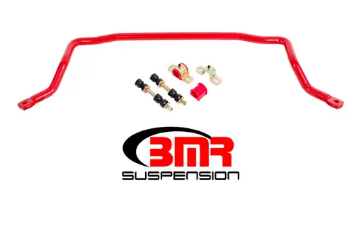 Premium BMR 1978-1987 Grand National | Regal | Monte Carlo | El Camino | Malibu | Cutlass | Grand Prix (G-Body) Front Solid 1.25in Sway Bar Kit w/ Bushings - Red - SB020R