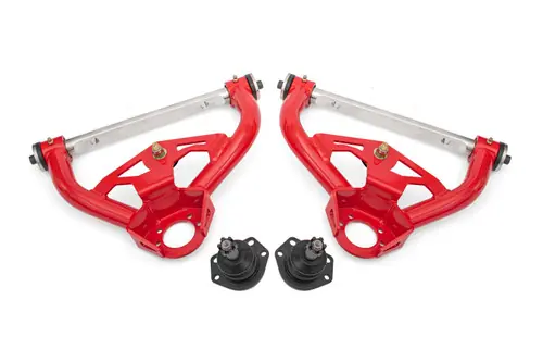 In Demand BMR 1978-1987 Grand National | Regal | Monte Carlo | El Camino | Malibu | Cutlass | Grand Prix (G-Body) Non-Adjustable Upper A-Arms Delrin Std Ball Joint - Red - AAU461R